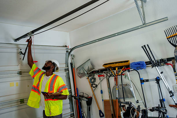 Professional Garage Door Panel Replacement technician working in Collinsville, TX